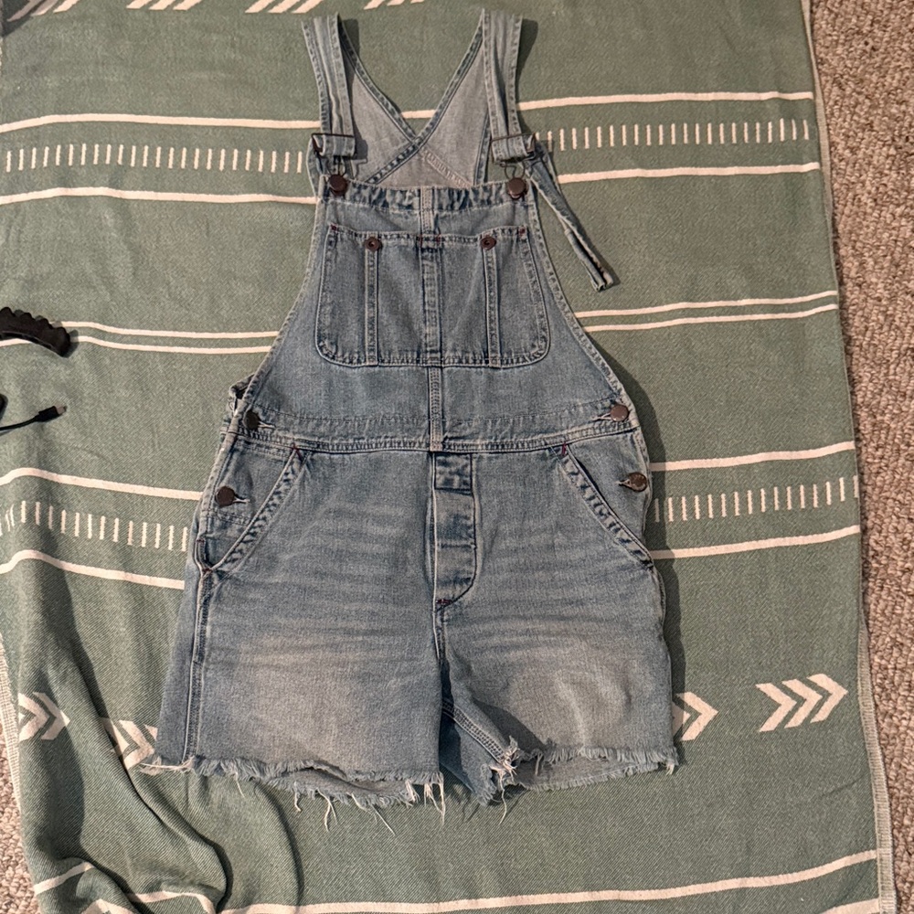 Free People Light Blue Denim Romper